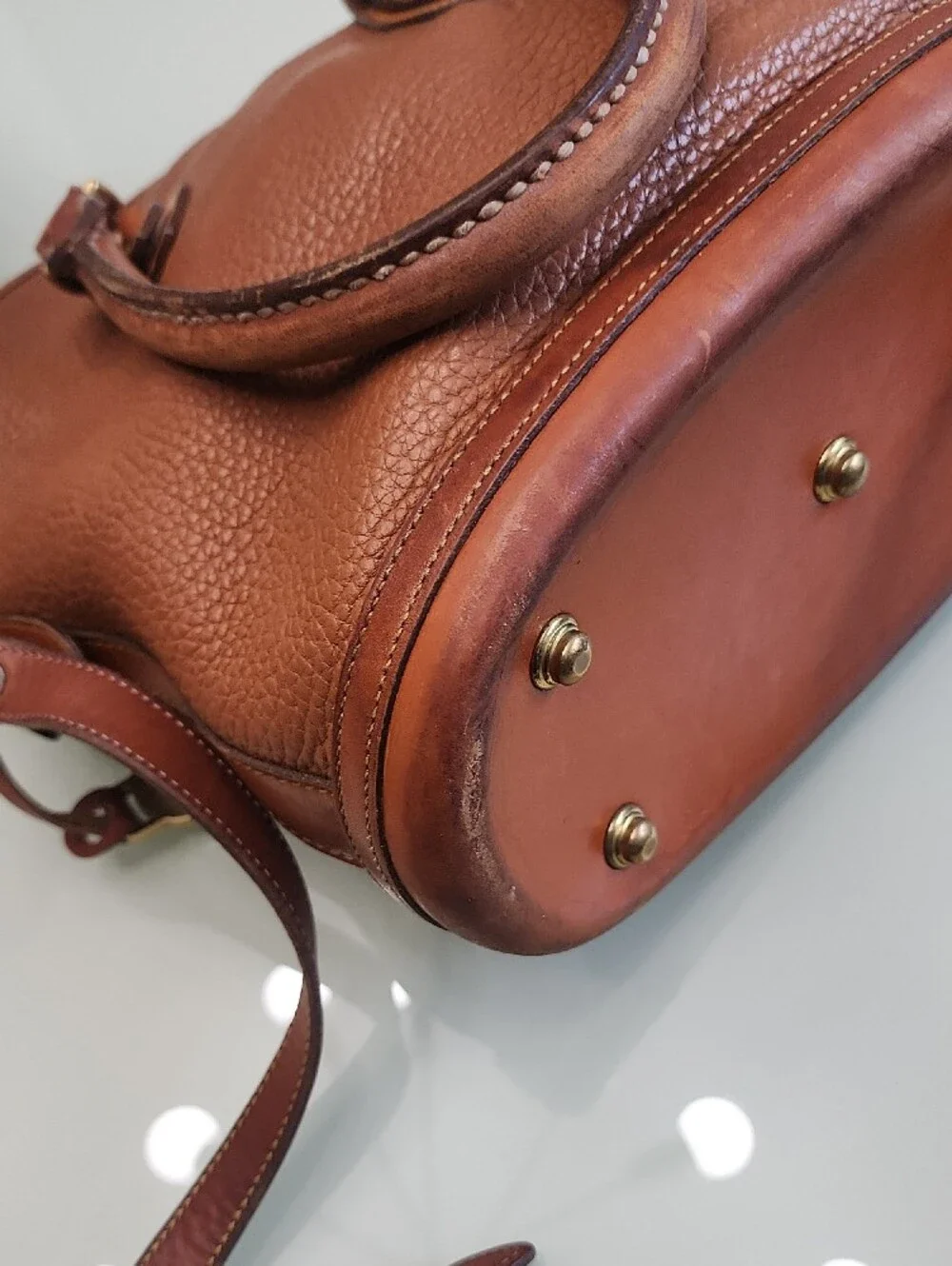 Dooney & Bourke  Chestnut Brown Pebbled Leather Satchel All Weather. No Tag